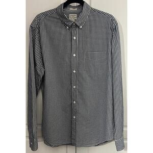 J.Crew Men's Slim Blue Check Button-Down Shirt w/Stretch Re-Imagined Size L